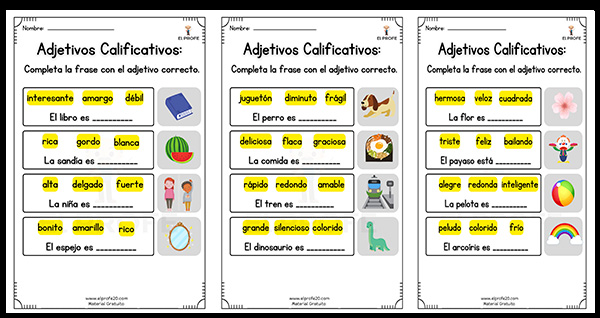 actividades-de-frases-con-adjetivos