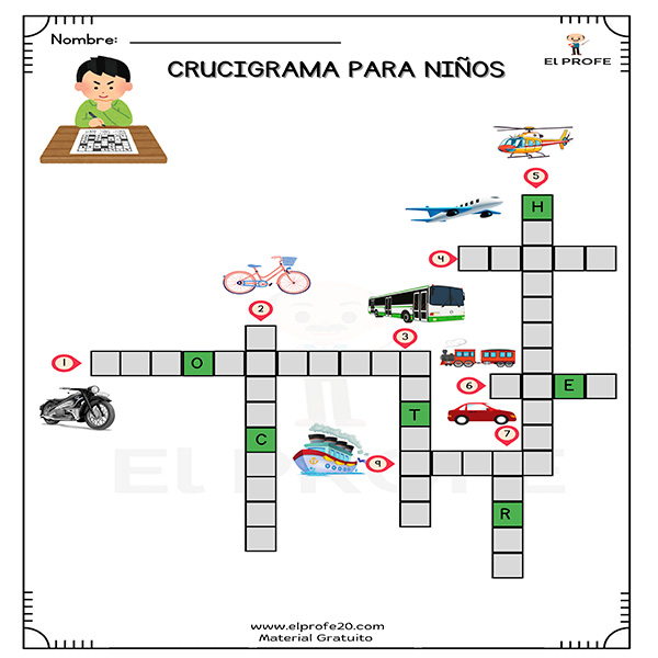 Crucigramas para niños