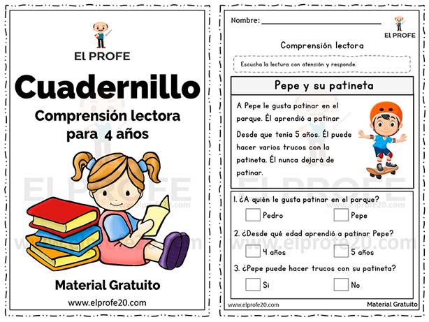 cuaderno_comprension_lectora_4_años_gratis_elprofe20