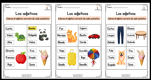 ejercicios-de-los-adjetivos-para-primaria