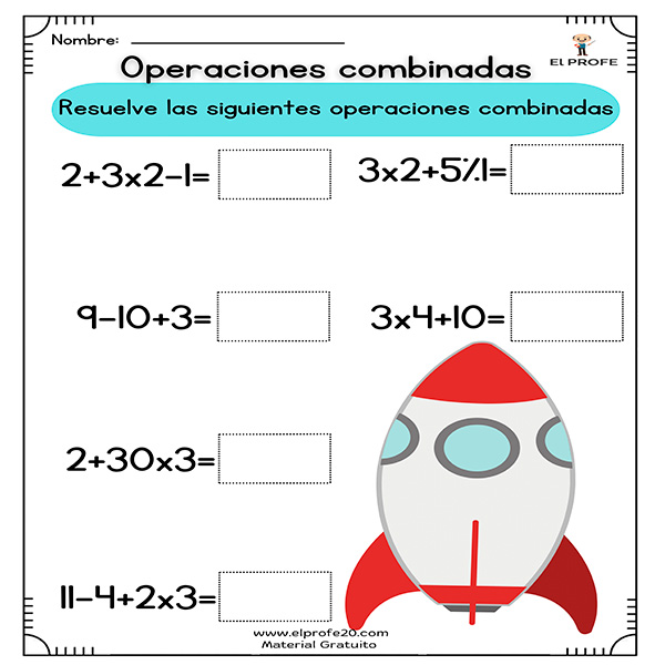 ejercicios de operaciones combinadas