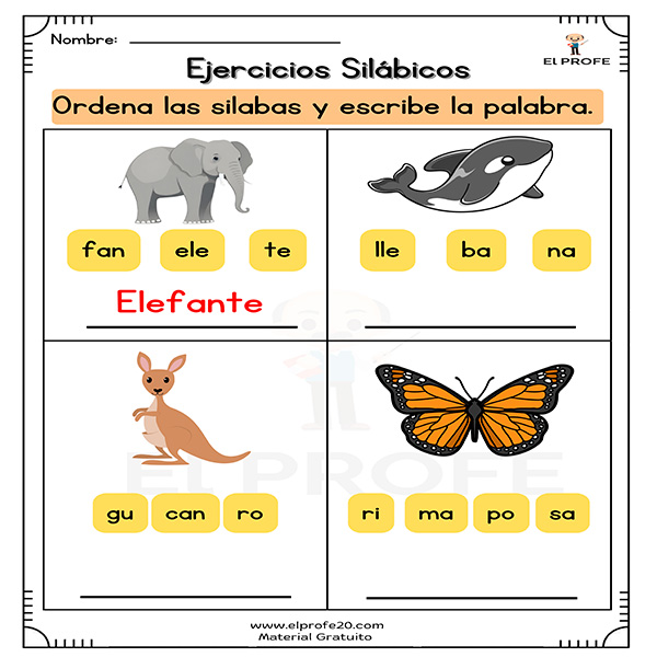 ejercicios silabicos de lectoescritura
