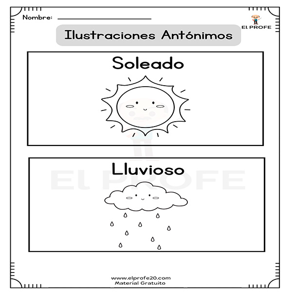 Ilustraciones de antónimos elprofe20